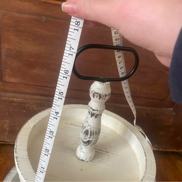 Rustic Two-Tiered White Stand/Tray - Picture 6 of 6